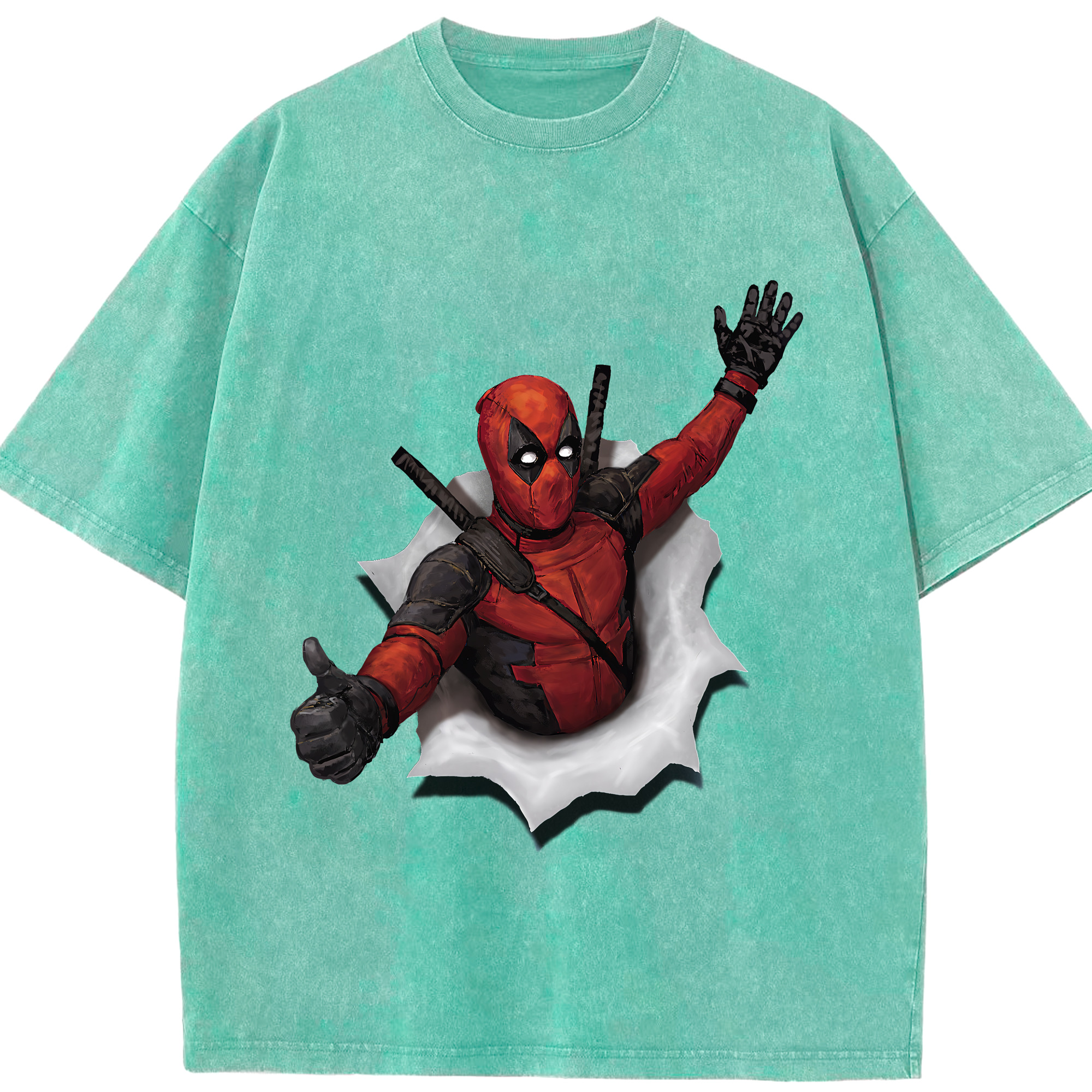 （画像用） Deadpool デッドプール 綿100% ヴィンテージ風 半袖Tシャツ（フロントプリント）